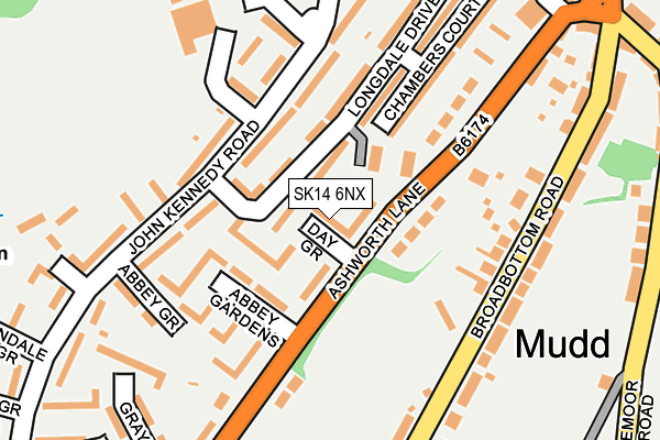 SK14 6NX map - OS OpenMap – Local (Ordnance Survey)