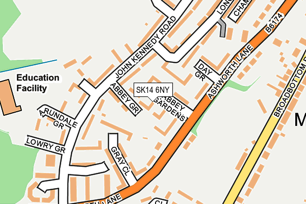 SK14 6NY map - OS OpenMap – Local (Ordnance Survey)