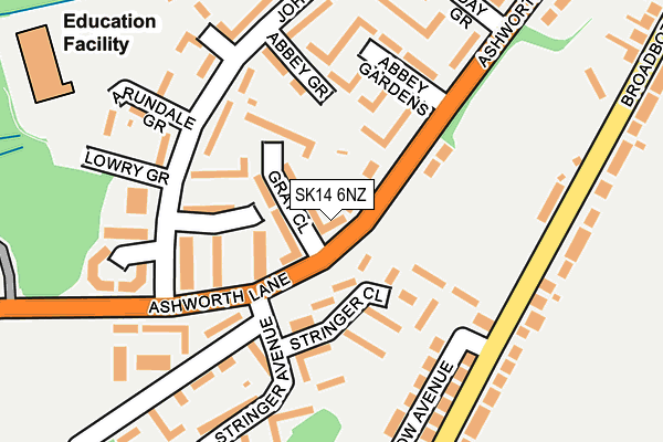 SK14 6NZ map - OS OpenMap – Local (Ordnance Survey)