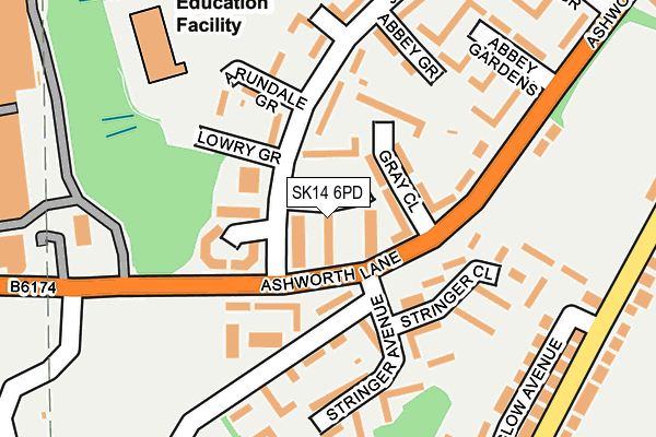 SK14 6PD map - OS OpenMap – Local (Ordnance Survey)