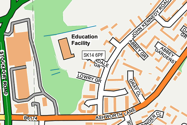 SK14 6PF map - OS OpenMap – Local (Ordnance Survey)