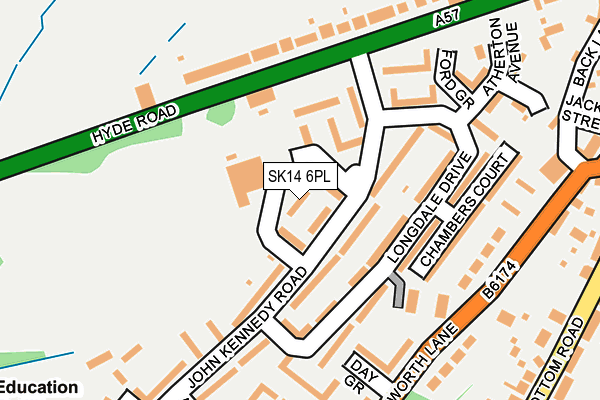 SK14 6PL map - OS OpenMap – Local (Ordnance Survey)