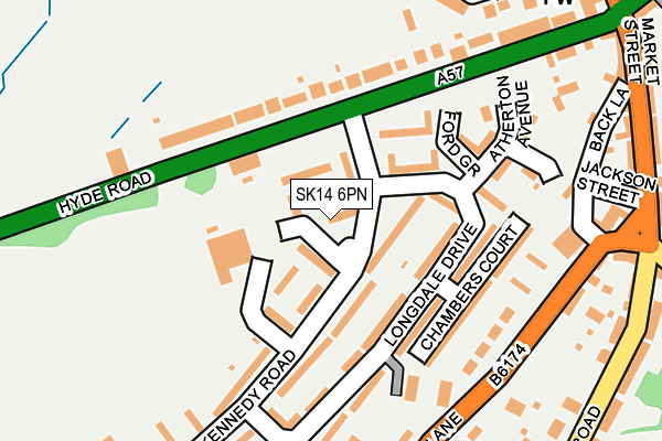 SK14 6PN map - OS OpenMap – Local (Ordnance Survey)