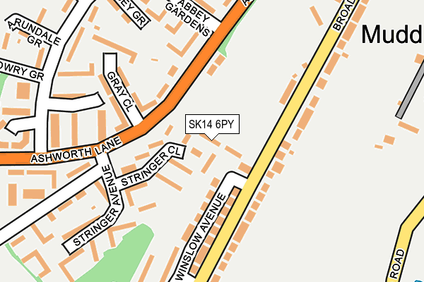 SK14 6PY map - OS OpenMap – Local (Ordnance Survey)