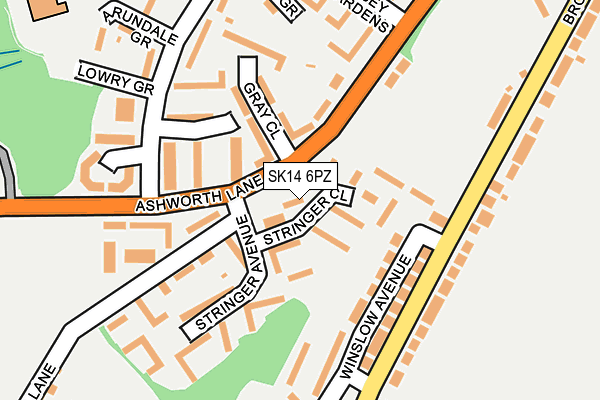 SK14 6PZ map - OS OpenMap – Local (Ordnance Survey)