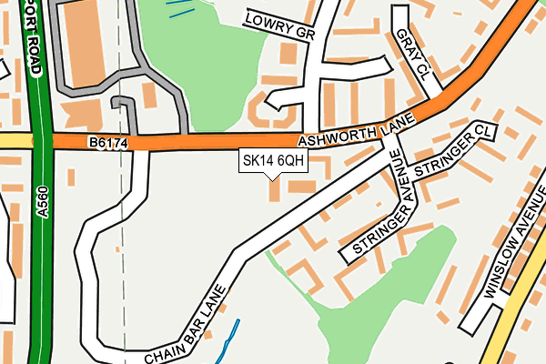 SK14 6QH map - OS OpenMap – Local (Ordnance Survey)