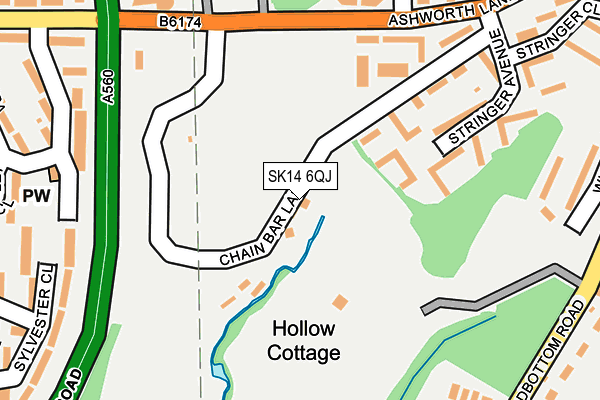 SK14 6QJ map - OS OpenMap – Local (Ordnance Survey)