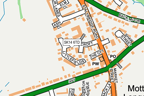 SK14 6TD map - OS OpenMap – Local (Ordnance Survey)
