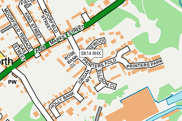 SK14 8HX map - OS OpenMap – Local (Ordnance Survey)