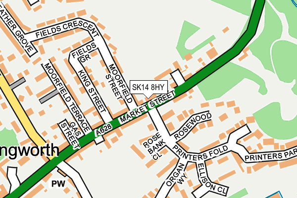 SK14 8HY map - OS OpenMap – Local (Ordnance Survey)