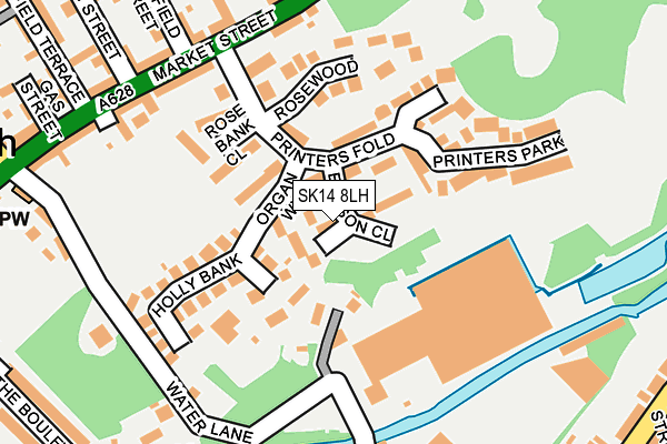 SK14 8LH map - OS OpenMap – Local (Ordnance Survey)
