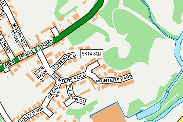 SK14 8QJ map - OS OpenMap – Local (Ordnance Survey)