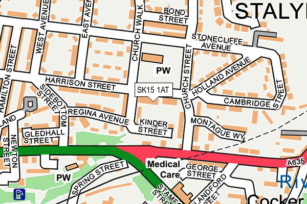 SK15 1AT map - OS OpenMap – Local (Ordnance Survey)