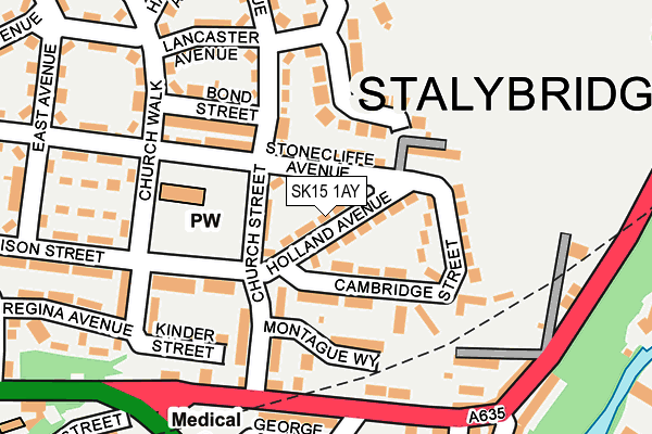 SK15 1AY map - OS OpenMap – Local (Ordnance Survey)