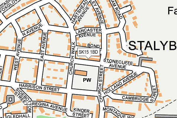 SK15 1BD map - OS OpenMap – Local (Ordnance Survey)