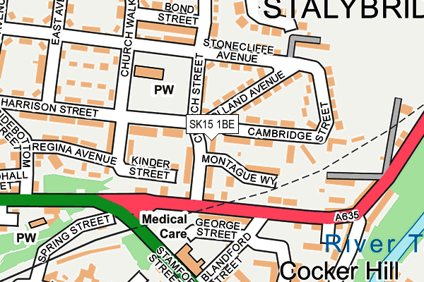 SK15 1BE map - OS OpenMap – Local (Ordnance Survey)