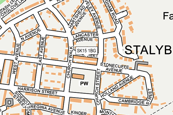SK15 1BG map - OS OpenMap – Local (Ordnance Survey)