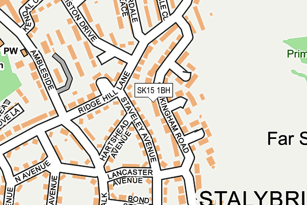 SK15 1BH map - OS OpenMap – Local (Ordnance Survey)