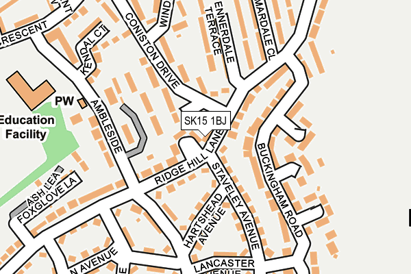 SK15 1BJ map - OS OpenMap – Local (Ordnance Survey)