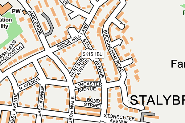 SK15 1BU map - OS OpenMap – Local (Ordnance Survey)