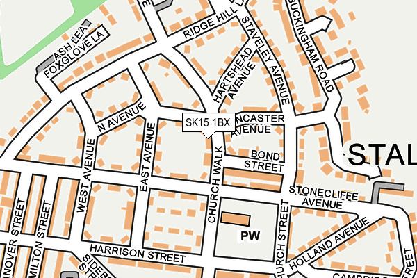 SK15 1BX map - OS OpenMap – Local (Ordnance Survey)
