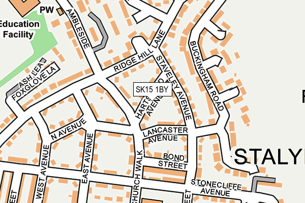 SK15 1BY map - OS OpenMap – Local (Ordnance Survey)