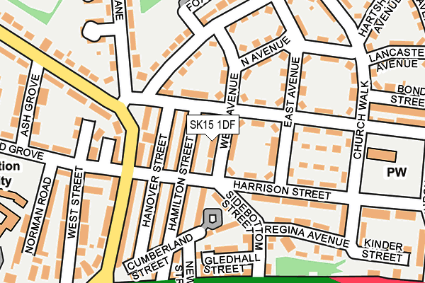 SK15 1DF map - OS OpenMap – Local (Ordnance Survey)