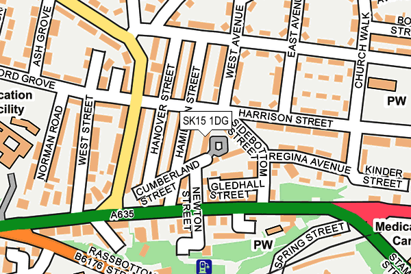 SK15 1DG map - OS OpenMap – Local (Ordnance Survey)