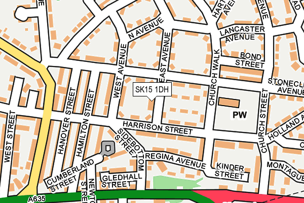 SK15 1DH map - OS OpenMap – Local (Ordnance Survey)