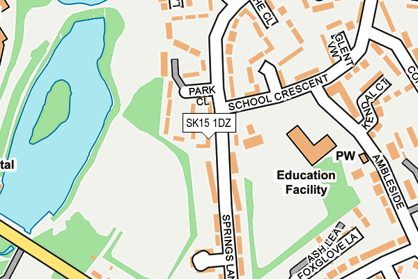 SK15 1DZ map - OS OpenMap – Local (Ordnance Survey)