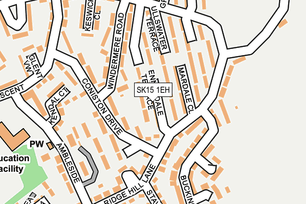 SK15 1EH map - OS OpenMap – Local (Ordnance Survey)