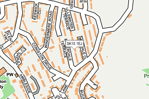 SK15 1EJ map - OS OpenMap – Local (Ordnance Survey)