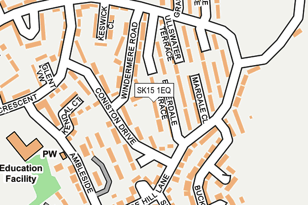 SK15 1EQ map - OS OpenMap – Local (Ordnance Survey)