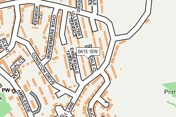 SK15 1EW map - OS OpenMap – Local (Ordnance Survey)