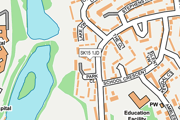 SK15 1JD map - OS OpenMap – Local (Ordnance Survey)
