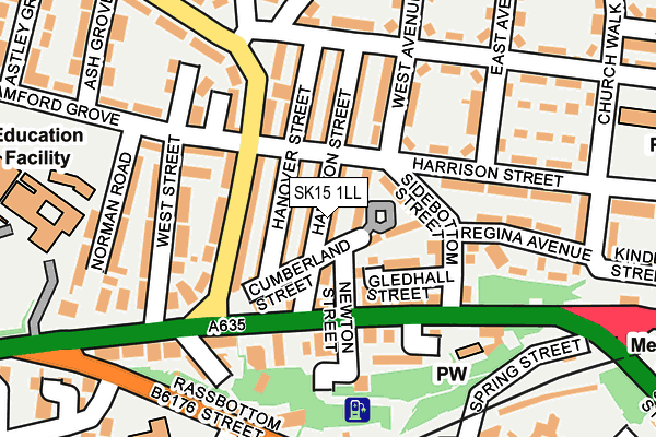 SK15 1LL map - OS OpenMap – Local (Ordnance Survey)