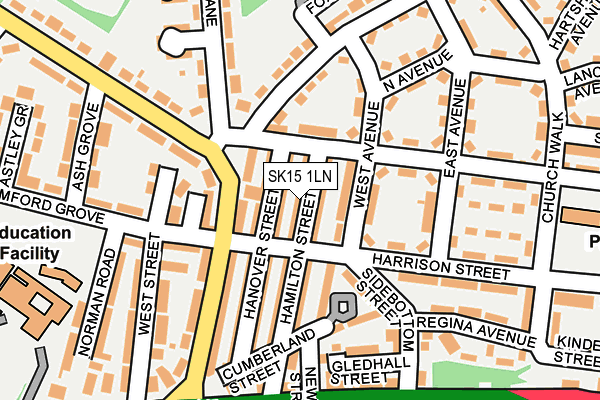 SK15 1LN map - OS OpenMap – Local (Ordnance Survey)