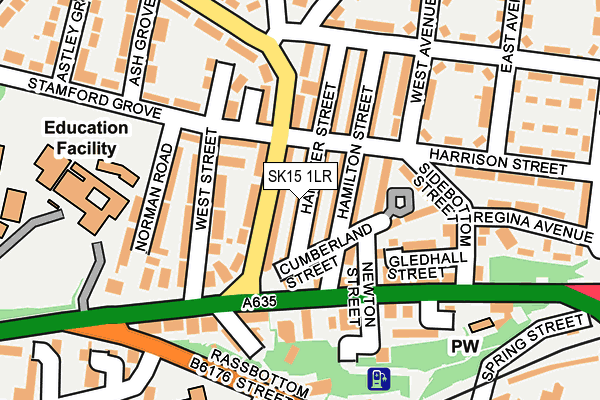 SK15 1LR map - OS OpenMap – Local (Ordnance Survey)