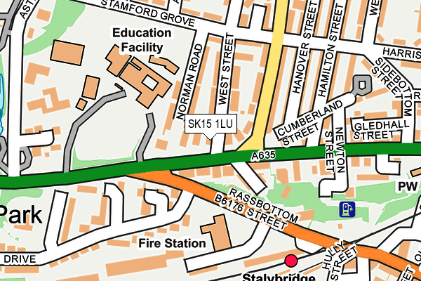SK15 1LU map - OS OpenMap – Local (Ordnance Survey)