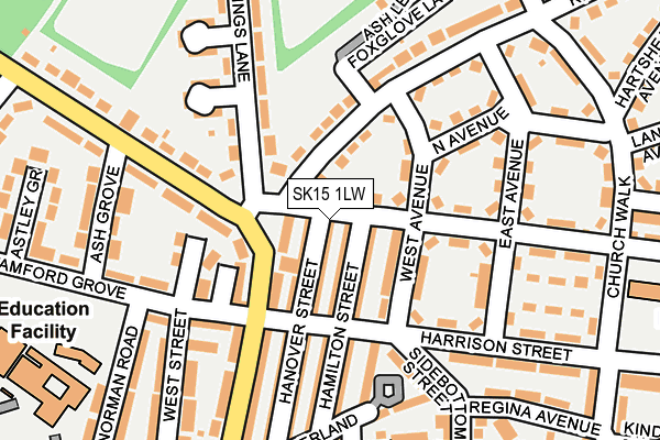 SK15 1LW map - OS OpenMap – Local (Ordnance Survey)
