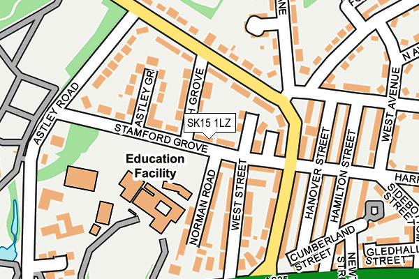 SK15 1LZ map - OS OpenMap – Local (Ordnance Survey)