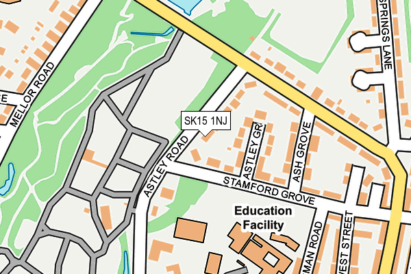 SK15 1NJ map - OS OpenMap – Local (Ordnance Survey)