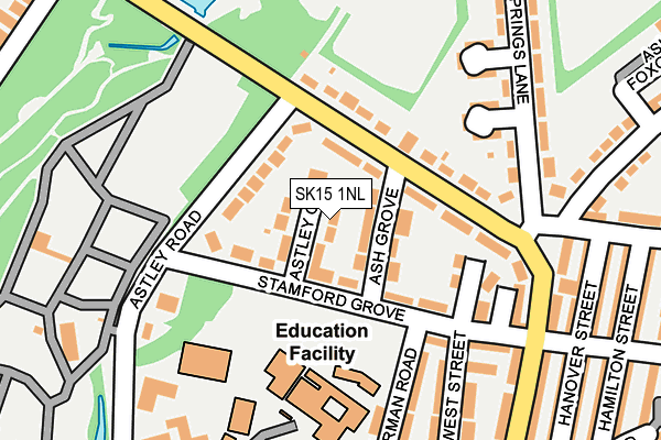 SK15 1NL map - OS OpenMap – Local (Ordnance Survey)