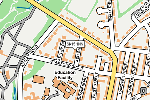 SK15 1NN map - OS OpenMap – Local (Ordnance Survey)