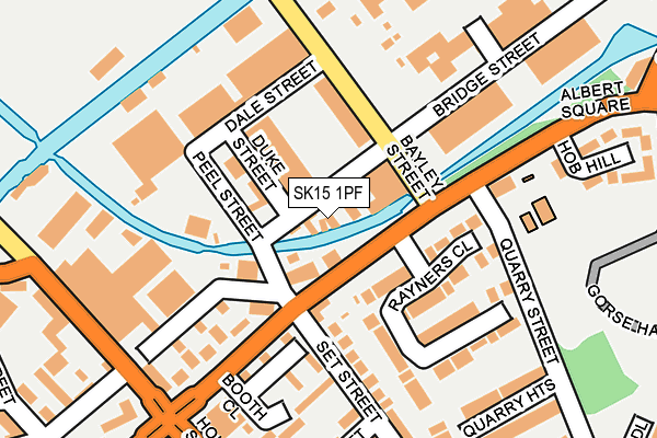 SK15 1PF map - OS OpenMap – Local (Ordnance Survey)