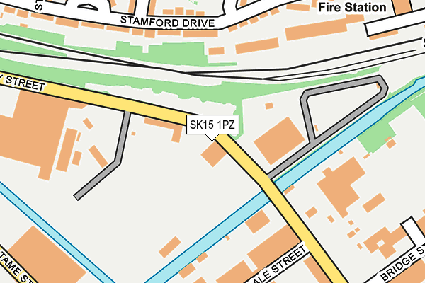 SK15 1PZ map - OS OpenMap – Local (Ordnance Survey)