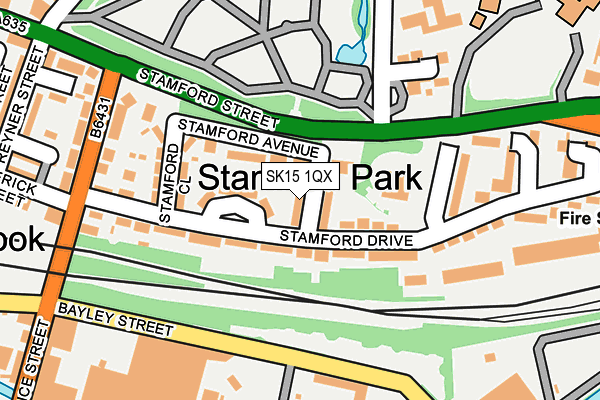 SK15 1QX map - OS OpenMap – Local (Ordnance Survey)