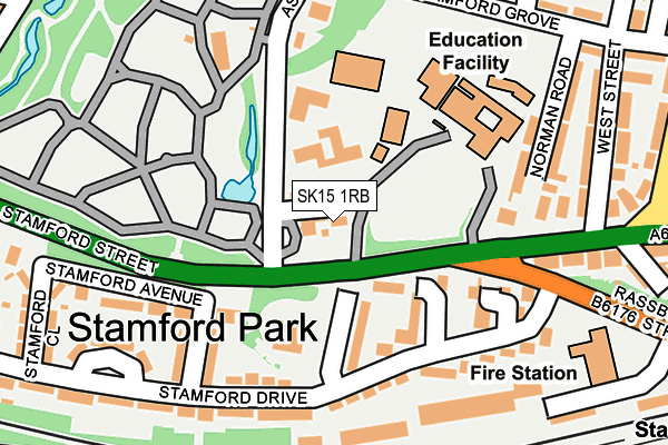 SK15 1RB map - OS OpenMap – Local (Ordnance Survey)