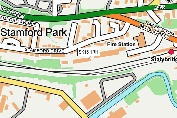 SK15 1RH map - OS OpenMap – Local (Ordnance Survey)
