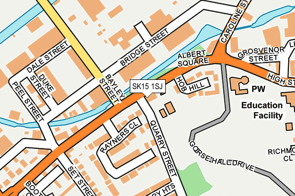 SK15 1SJ map - OS OpenMap – Local (Ordnance Survey)